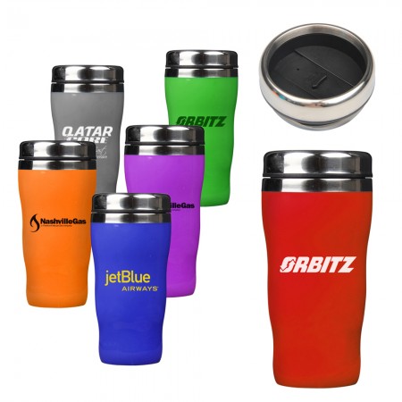 16 Oz Stainless Steel Curvy Travel Tumbler